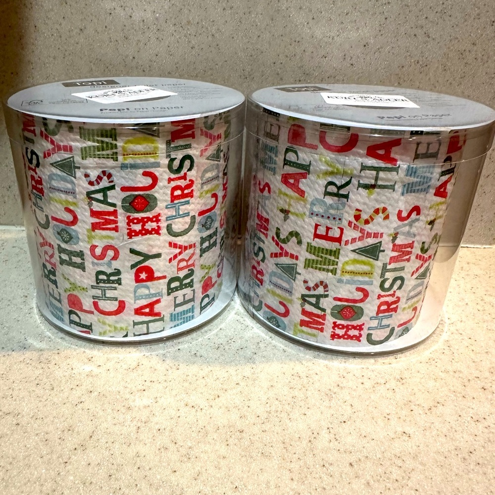 Topi Designer Christmas Holiday Toilet Paper, novelty T.P. . Bundle of 2